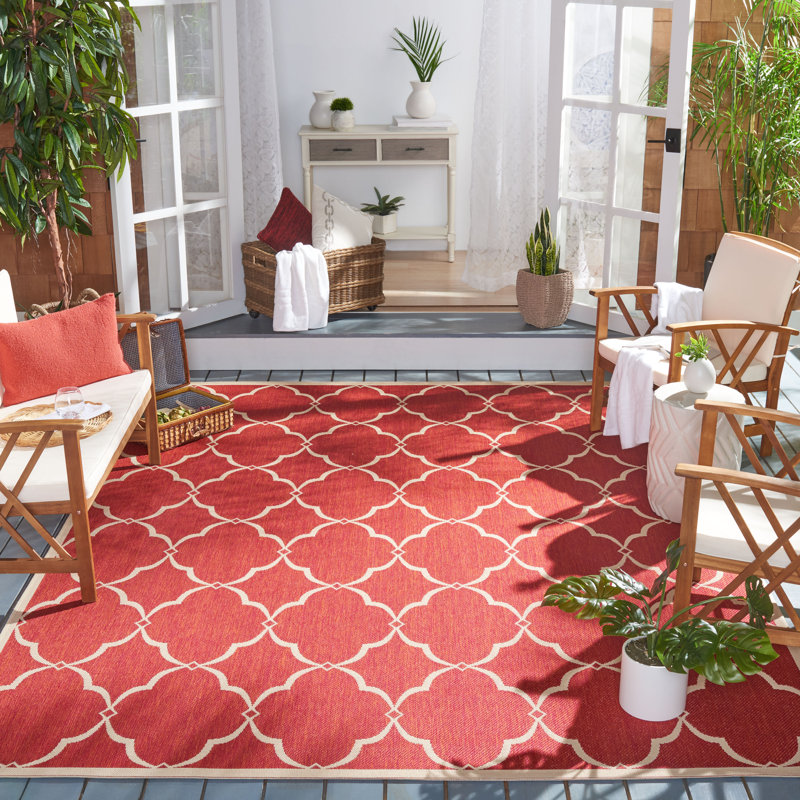 Adler Performance Geometric Indoor/Outdoor Area Rug, Rectangle 9' x 12'