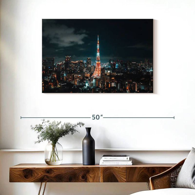 Ravi Glowing Tokyo Tower, 24" H x 36" W