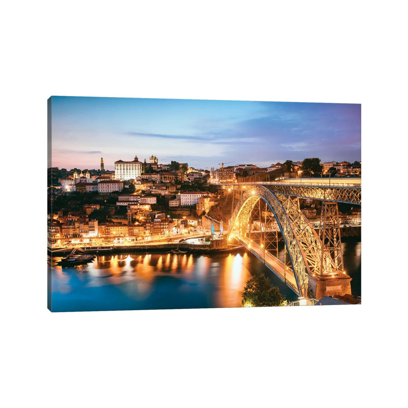Night In Porto by Matteo Colombo - Wrapped Canvas Print, 20.32 cm H x 30.48 cm W