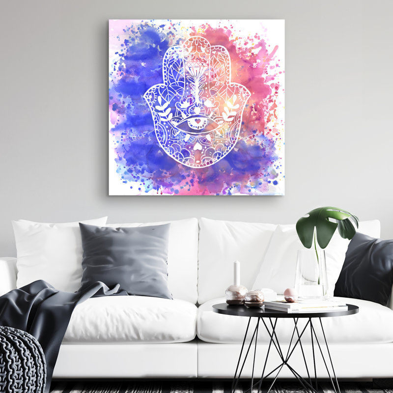 Hamsa hand - 32"x32" art on canvas