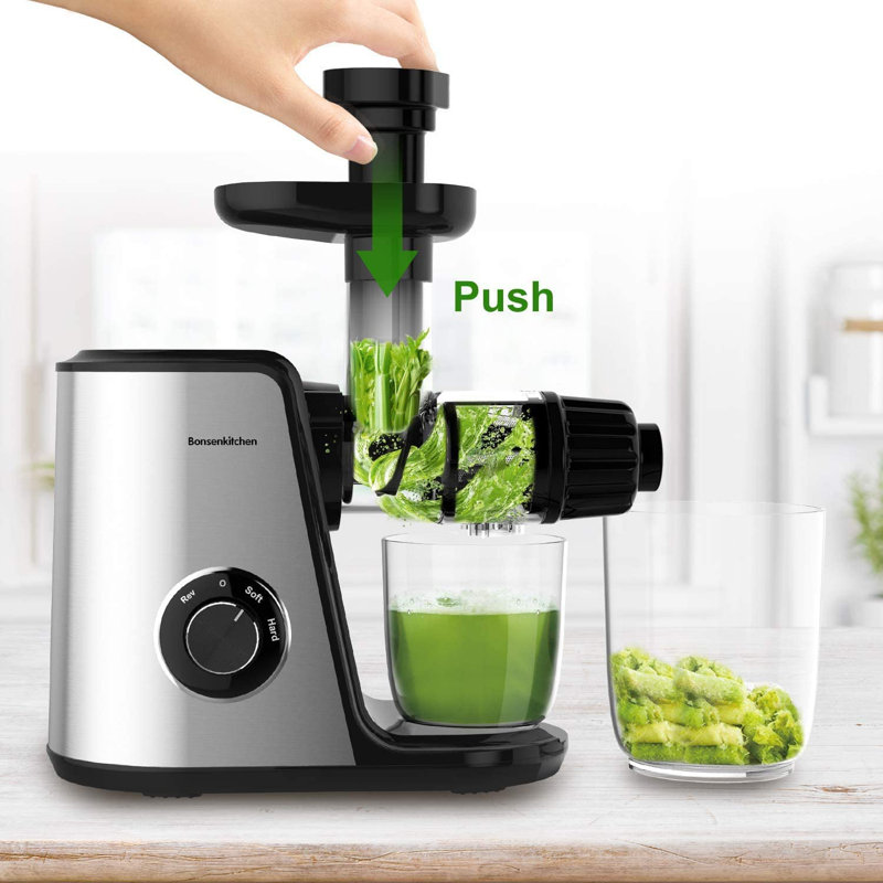 Bonsenkitchen 150 Watt 3 Speed Electric Slow Masticating & Cold Press Juicer