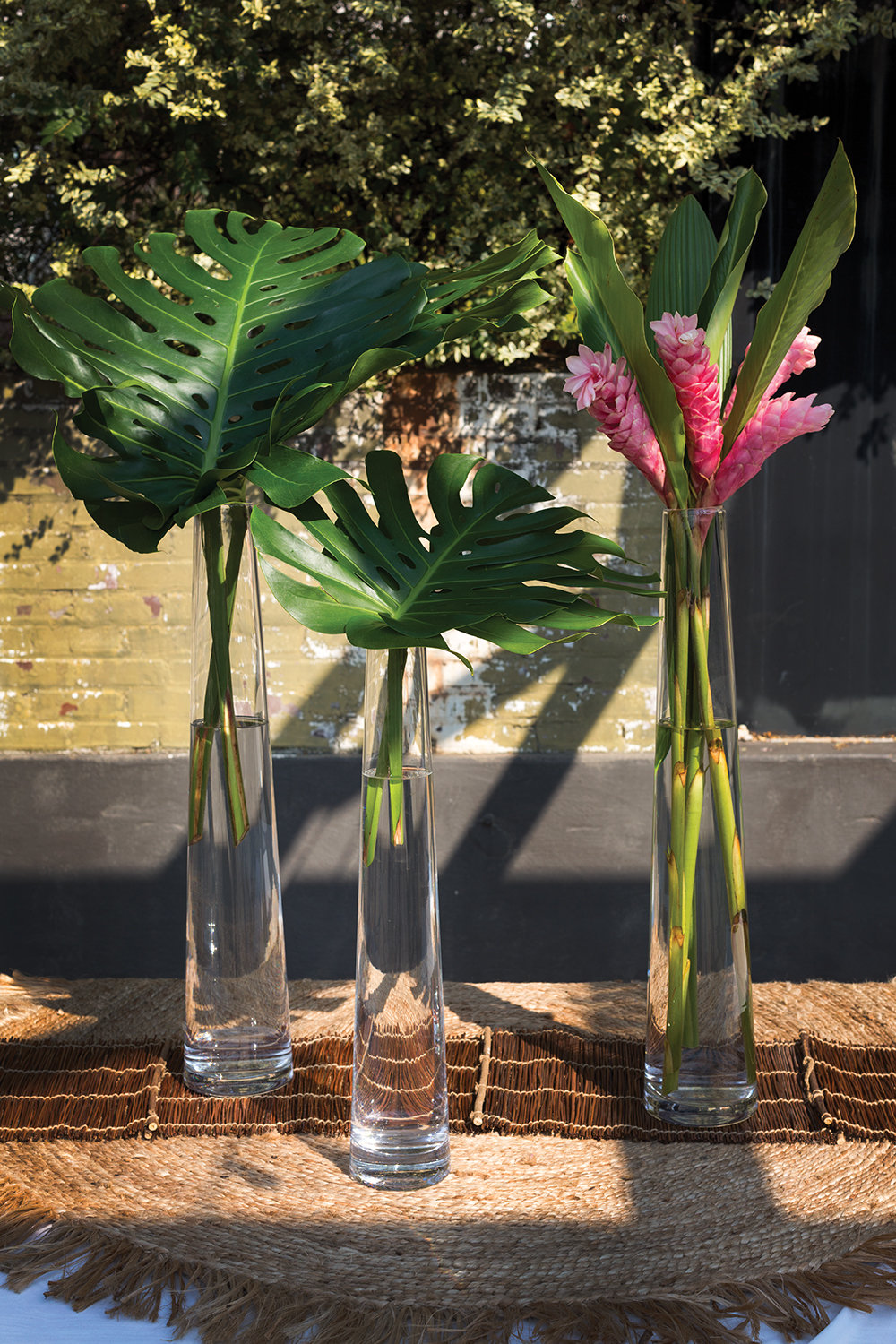 Aracena Handmade Glass Floor Vase, 27.5" H x 5.25" W x 5.25" D