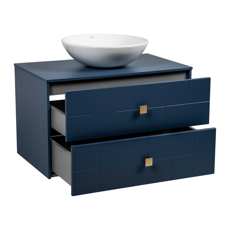 Meuble-lavabo mural avec lavabo Spruha-W_Modern, Bleu mat