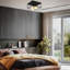 Ceiling Light Vintage Black Metal Ceiling Lamp Industrial Retro Wire E27 Kfig Incl. bulb