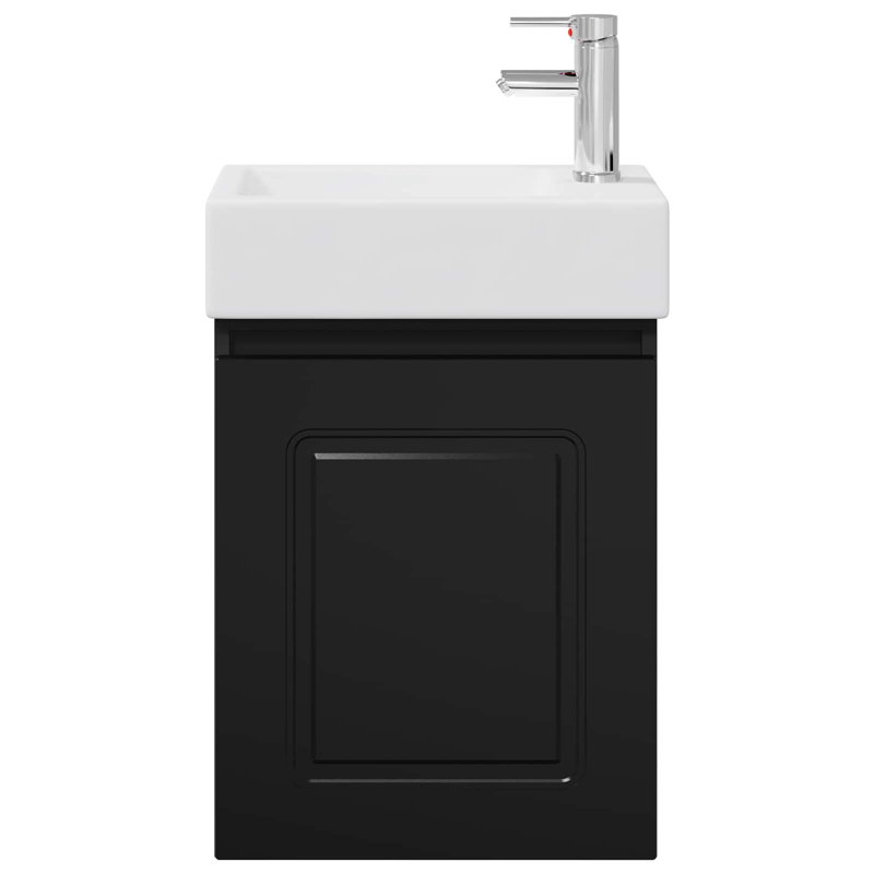 Single Bathroom Vanity with Ceramic Basin, Black