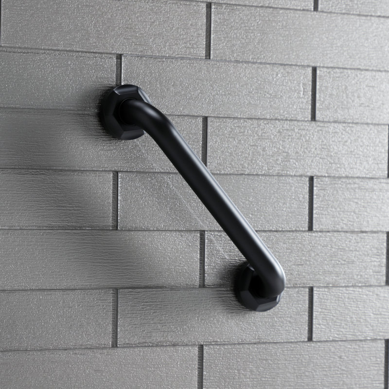 Kingston Brass Metropolitan 1-1/4 Inch O.D Grab Bar, 12" W, Matte Black