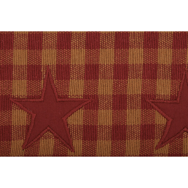 Deuxville Checkered 100% Cotton Table Runner, 36" L x 13" W, Burgundy/Dark Tan