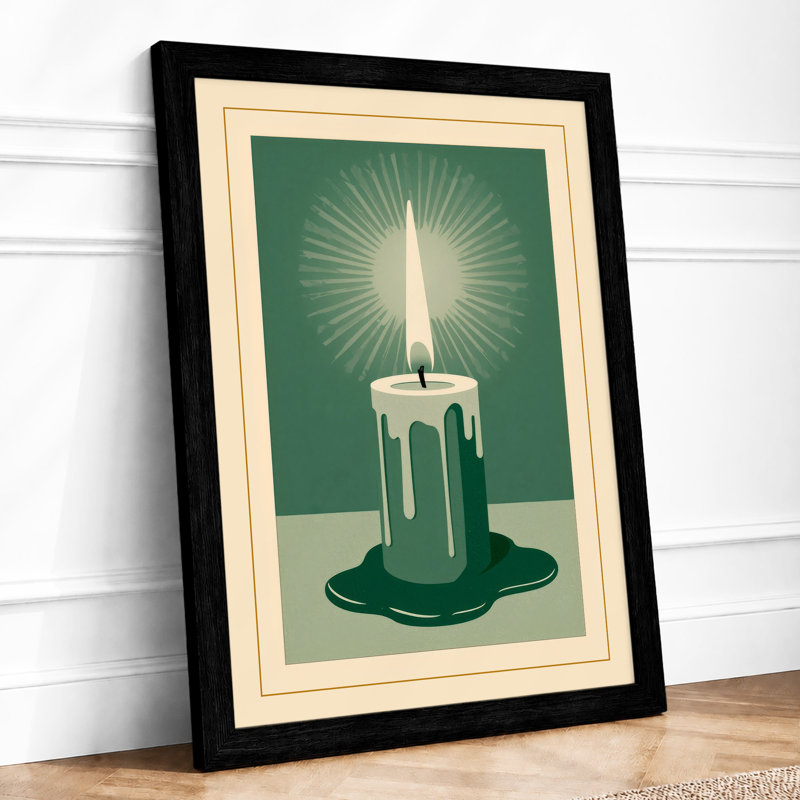 Luminous Flame Minimalist - Print, Black, A4 - 29.7 x 21.0 cm