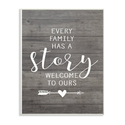 «Every Family Has a Story» par lettrage et doublure - impression d'art textuel