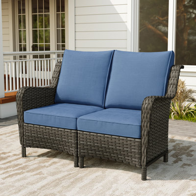 Mapleview 2-Person Outdoor Seating Group With Cushions by Winston Porter