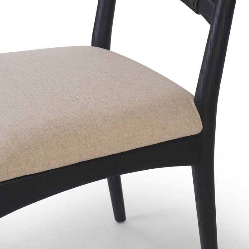 Haddon Dining Chair-Light Natural Rush, Black