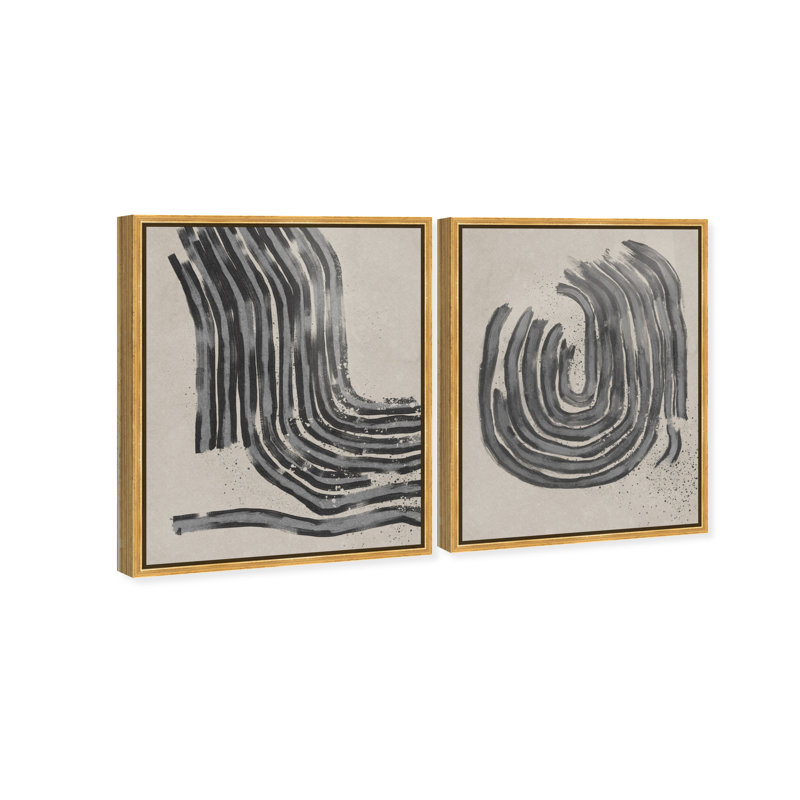 Two Spaces Set Set by Oliver Gal, 21"H x 25"W, Gold Floater Frame