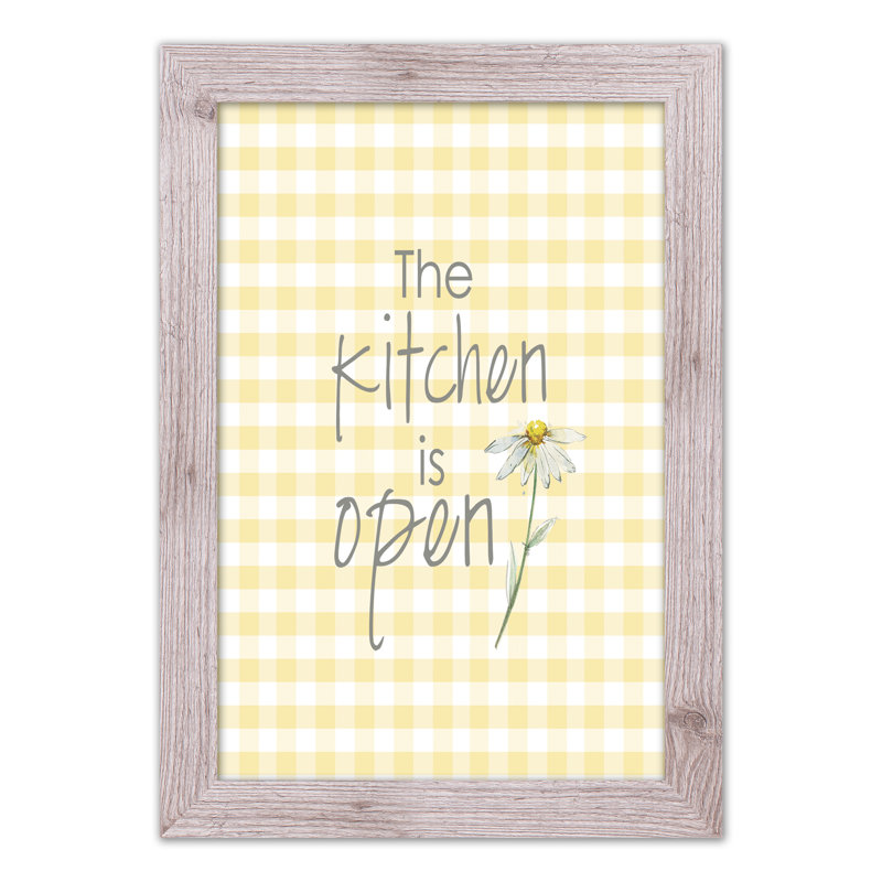 «Kitchen Is Open», reproduction encadrée, H 24 po x l 16 po x P 0,75 po