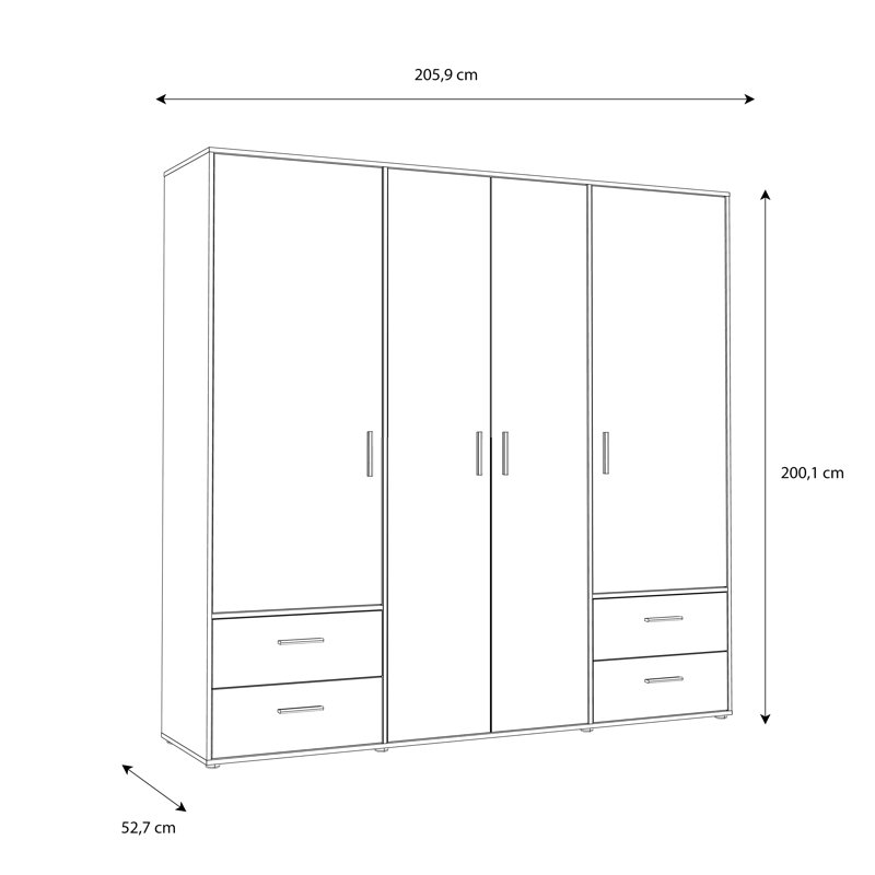 Latitude Run Laur 4 Door Manufactured Wood Wardrobe | Wayfair.co.uk