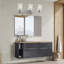 Luminaire de salle de bain 3 lumières en nickel brossé, luminaire de salle de bain moderne pour salle de bain, luminaire mat, appliques murales avec abat-jour en verre transparent, applique murale pour salle de bain noire sur miroir
