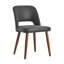 Ensemble de 2 chaises d'appoint rembourrées en similicuir avec pieds en bois massif pour salle à manger-1068077707-1068077708