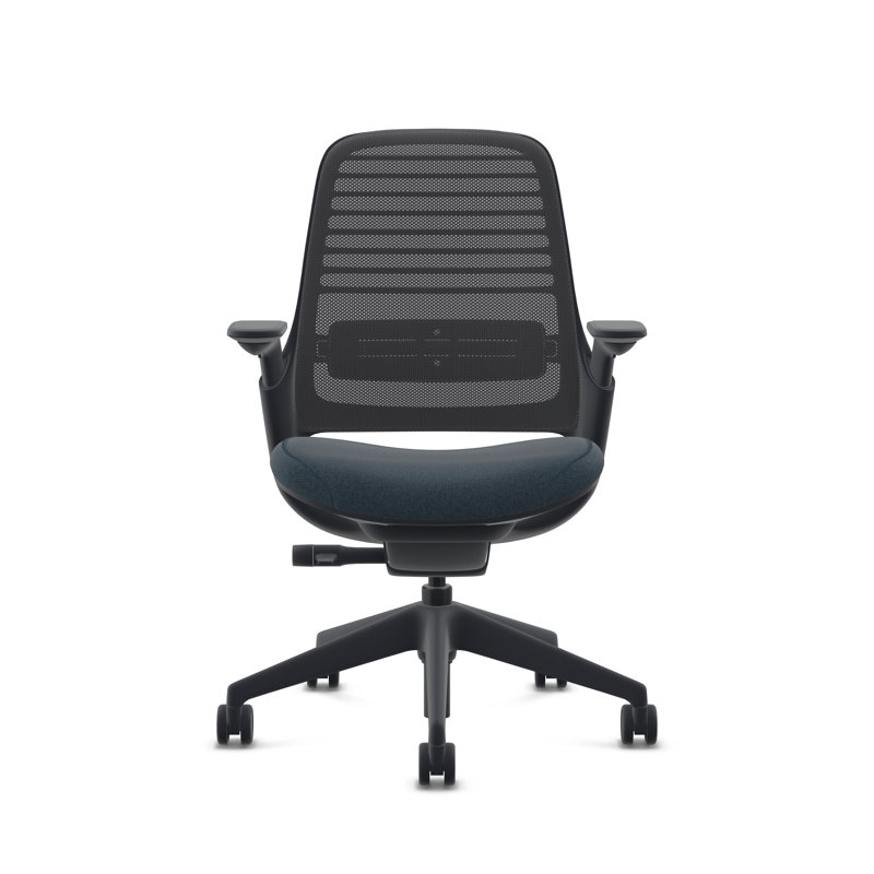 Steelcase Series 1 Task Chair, Truffle/Nickel, Black, Carpet
