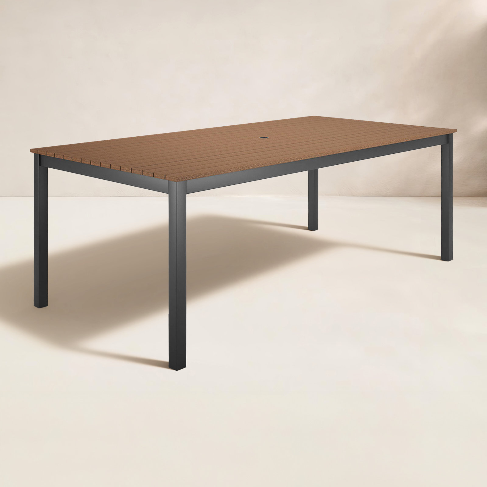 Townsend Outdoor Rectangular Patio Dining Table, 41" W x 83" L x 29" H, Brown