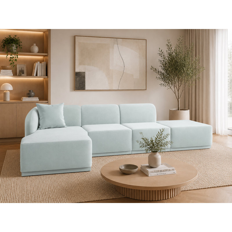 4 Seater Velvet Sofa & Chaise