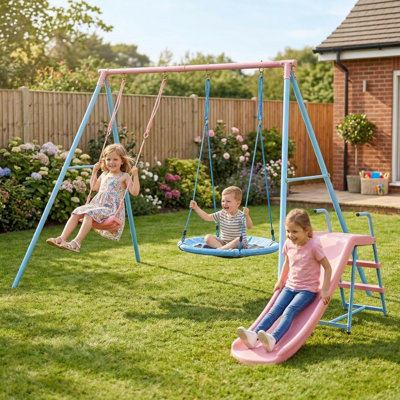 YangFarmer Iron Swing Set 2 Swing(s)
