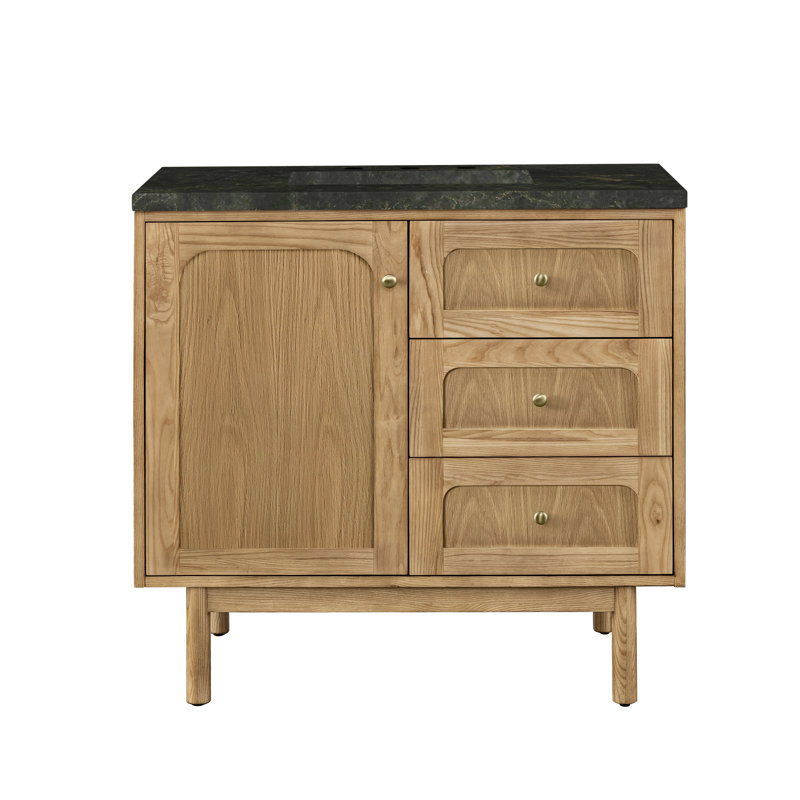 Laurent 36'' W Single Vanity, Light Natural Oak, Phantome Eclos, 8" Widespread