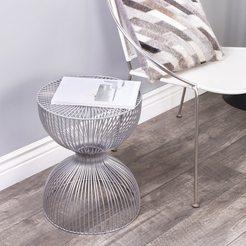 Nicholas Metal Side Table, Nickel