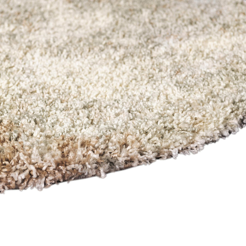 Tapis abstrait en polypropylène tissé à la machine en beige / kaki, Tapis de couloir 2 pi x 6 pi 7 po