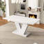 Extendable Dining Table 4-6 Seater V-Shaped Legs-1559423878