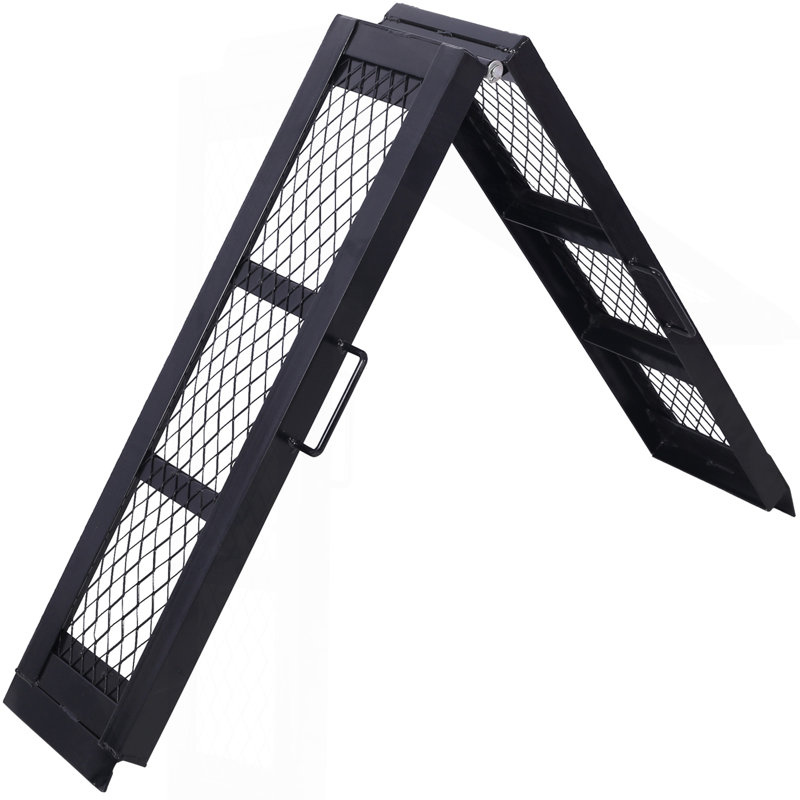 Rampe de chargement en acier 80 po, capacité de 800 lb, rampe portative pour moto, rampe pliable pour camionnette, noir, paquet de paire