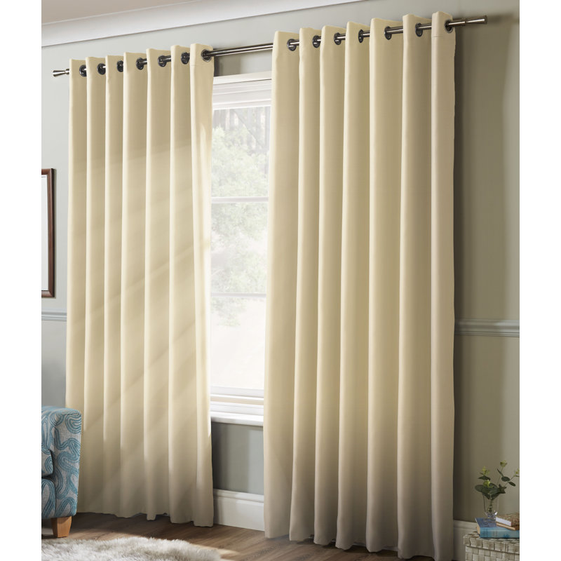 Nashli Room Darkening Eyelet Ring Top Curtains, 117 W x 137 D cm, Raspberry