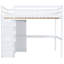 Lit mezzanine double pleine grandeur avec garde-robe, bureau et tiroirs intégrés pour améliorer le système de rangement de la chambre à coucher-130155969