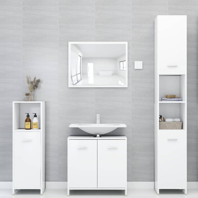 Ermir Bathroom Storage Furniture Set, White
