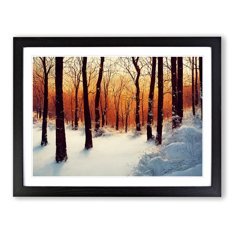 Miraculous Winter Forest - Framed Print, Black, 34cm H x 46cm W x 2cm D