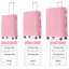 Ensembles de bagages 3 pièces, valises rigides durables en ABS rigide avec roues pivotantes doubles 20/24/28 pouces (rose)