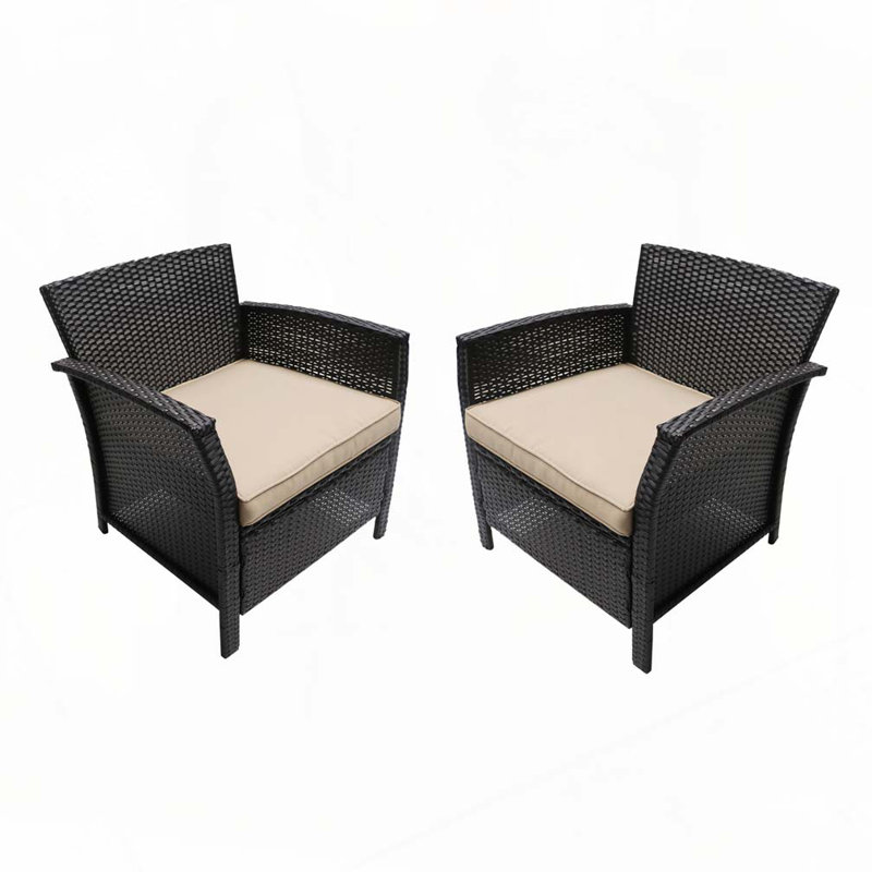 Fauteuil club d'extérieur en rotin PE