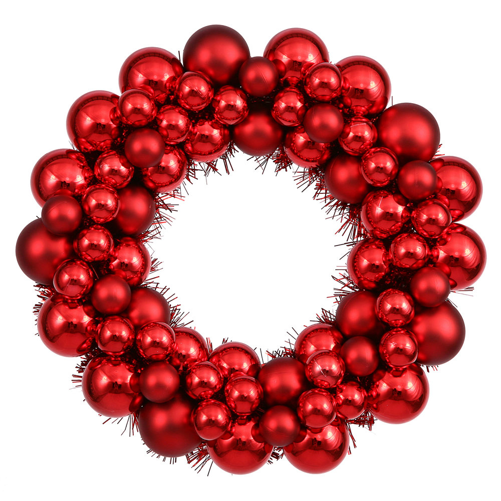 Ball Wreath, Red, 12"