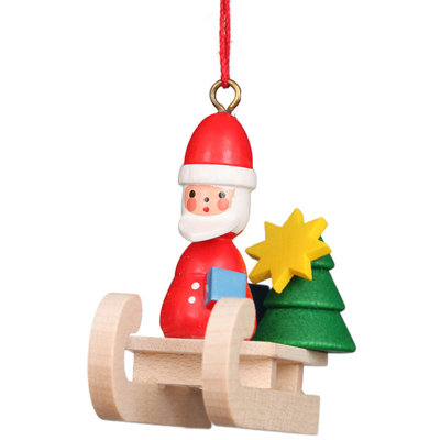 Ornement de figurine suspendue père noël avec paquets casse-noisette christian ulbricht