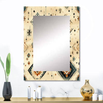 Motif Veni beige rétro Nomad Ii Boho - miroir géométrique