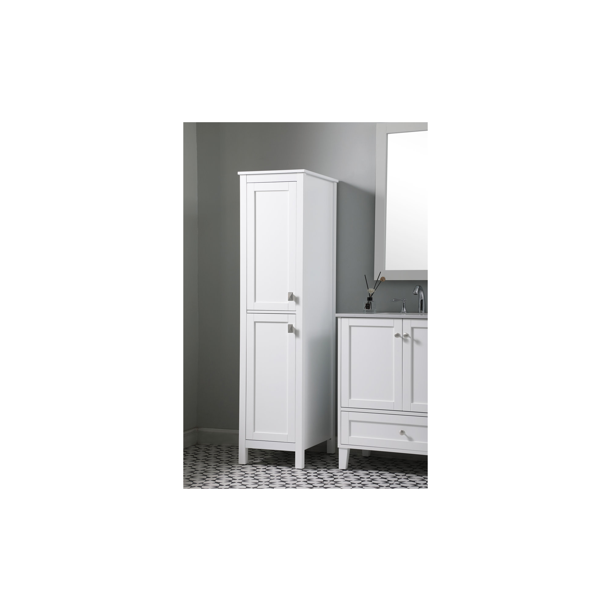 Destinymarie Linen Cabinet, Blue/Gold, 65"H x 16"W x 22"D