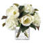 Magnolia And Hydrangea In Square Vase