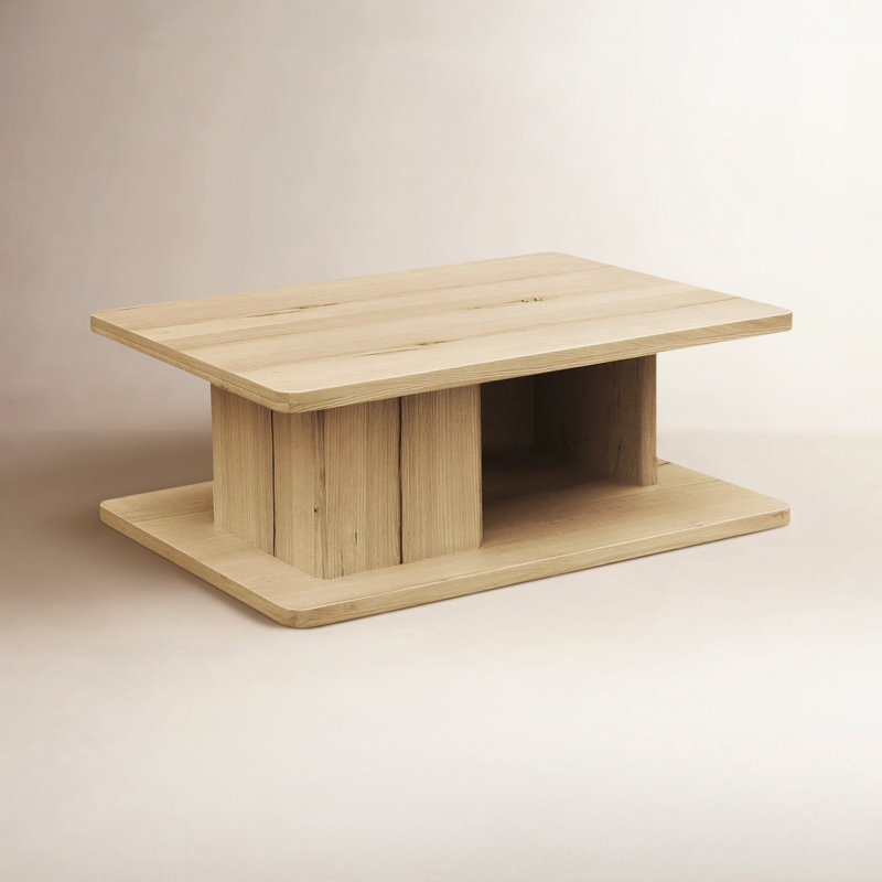 Casey Small Coffee Table Dark Brown, Rustic Oak, 16" H x 40" L x 30" W