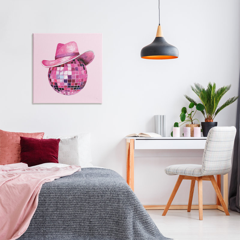 «Cowgirl Hat Disco Ball», art mural par Sarah Adams, H 30 po x l 30 po