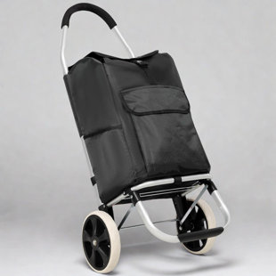 Foldable Shopping Cart with Wheels, Utility Trolley with Waterproof Bag, Removable and Lightweight Design