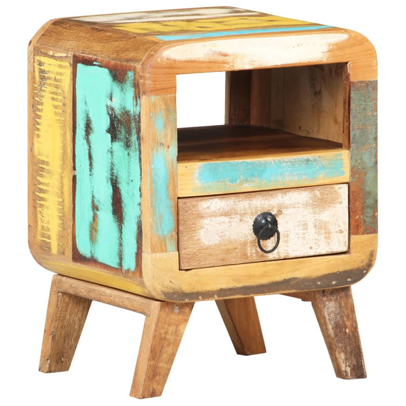 Armoire de chevet 11,8 po x 11,8 po x 16,1 po Cissie, Bois récupéré