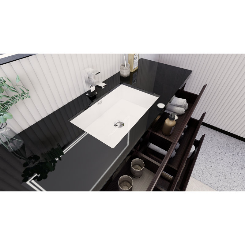 Ensemble de meuble-lavabo simple 59,5 po Santrice Royal, Chêne gris foncé
