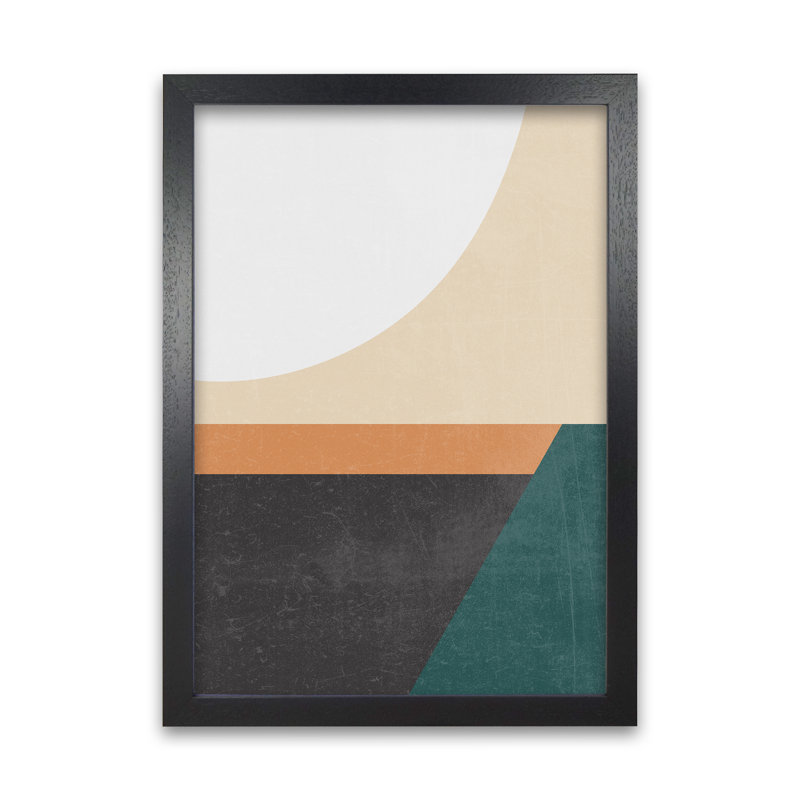 Colourful Mid Century Modern A - Print, 30cm H x 21cm W x 3cm D, Black Frame