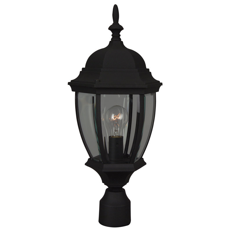 Lampadaire extérieur en fonte d'aluminium 1 lumière, Noir mat