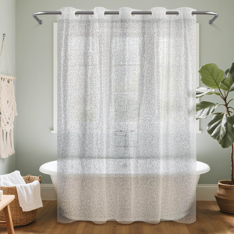 Rideau de douche imperméable sans crochet 8G Soleil, Galet