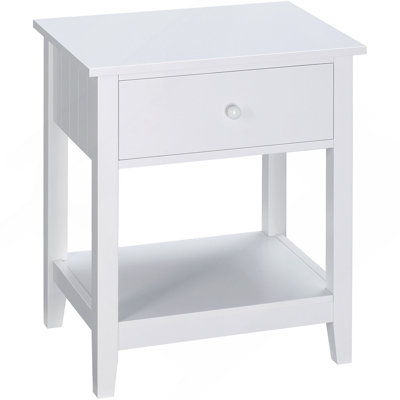 End Table, 2-Tier Side Table With Drawer And Storage Shelf