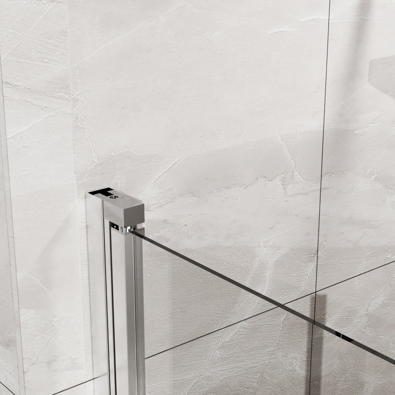 Porte de douche de 34 po x 72 po Panneau pivotant 1/4 po en verre trempé. Pliable, maximisant l'espace. Composants en alliage de zinc contre la rouille et la corrosion. Empêche les fuites d'eau. Pivot à 180 °. Porte d'installation personnalisable.